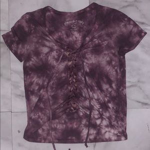 Aeropostale, tie dye, tie front, t-shirt